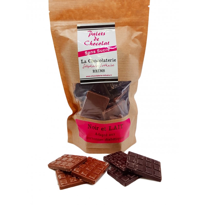 Palets de chocolat sans Sucre Noir et Lait - La Chocolaterie Stéphane  Lothaire